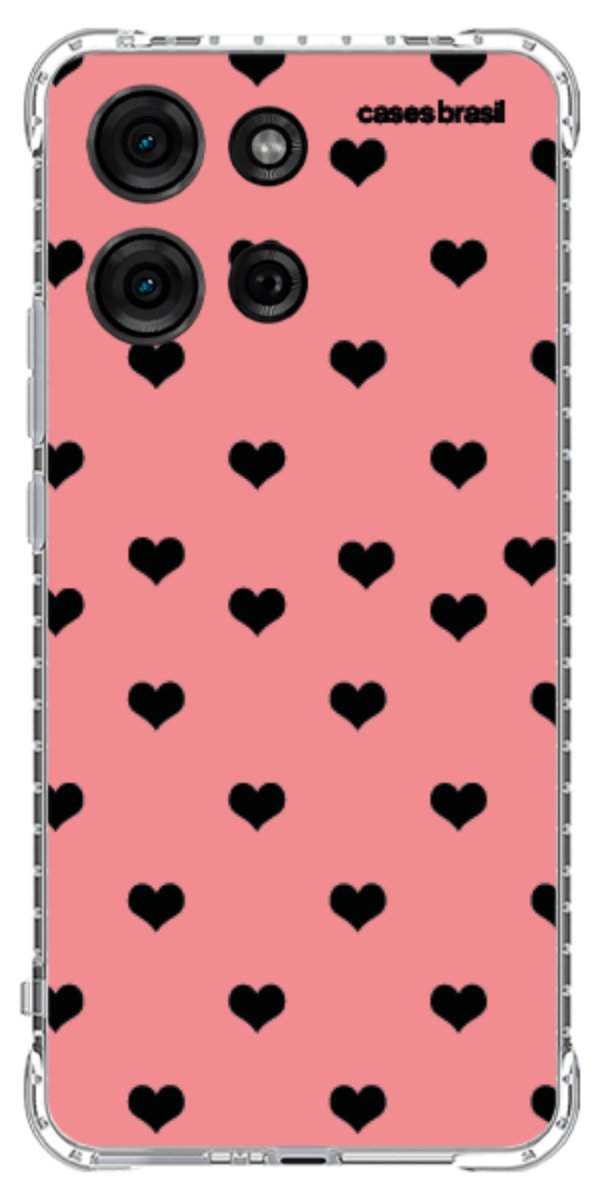 Capinha para Celular Corações Traçados Pink