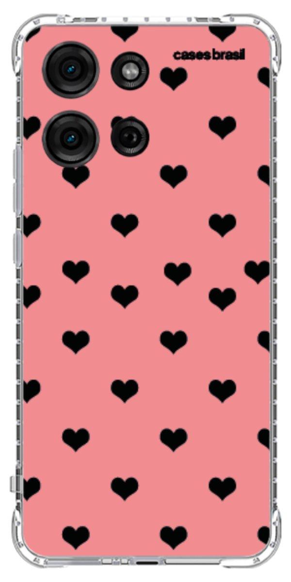 Capinha para Celular Corações Traçados Pink