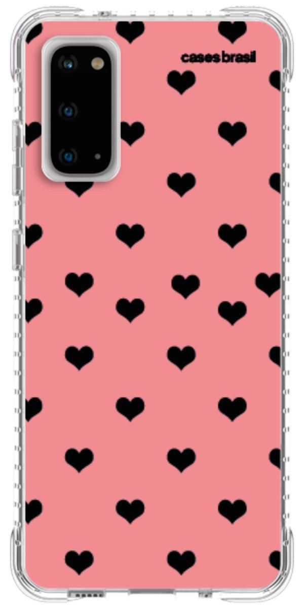 Capinha para Celular Corações Traçados Pink