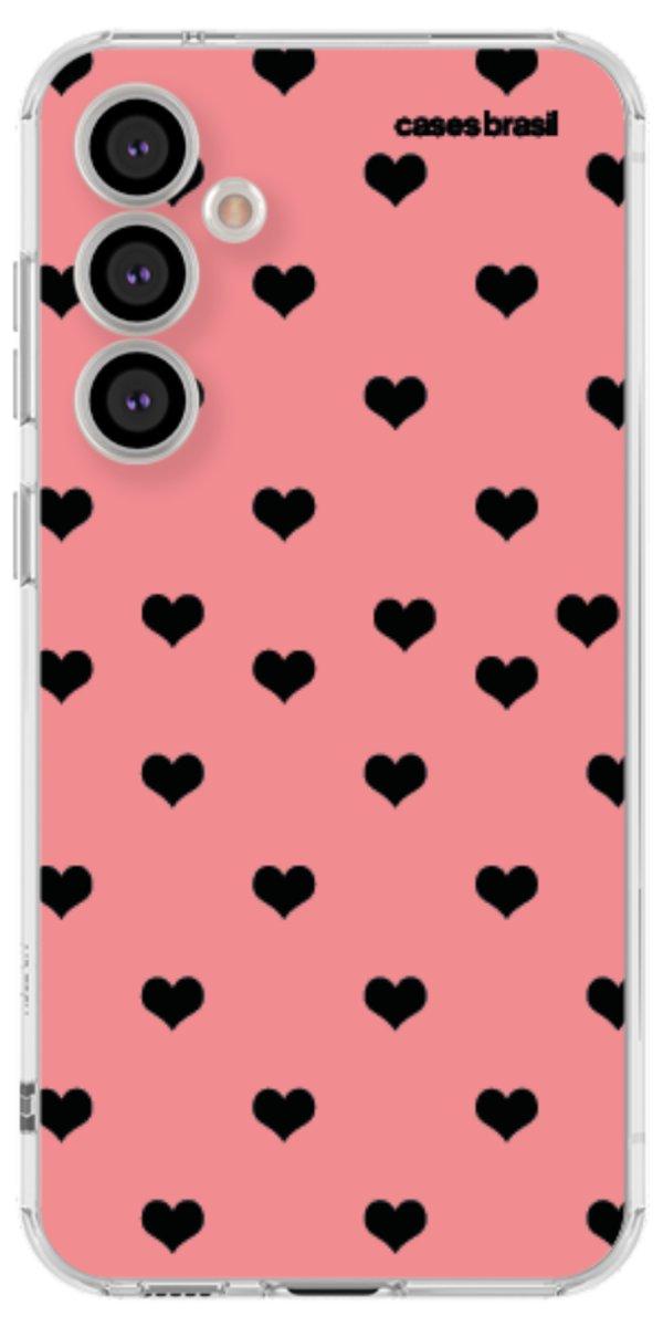 Capinha para Celular Corações Traçados Pink