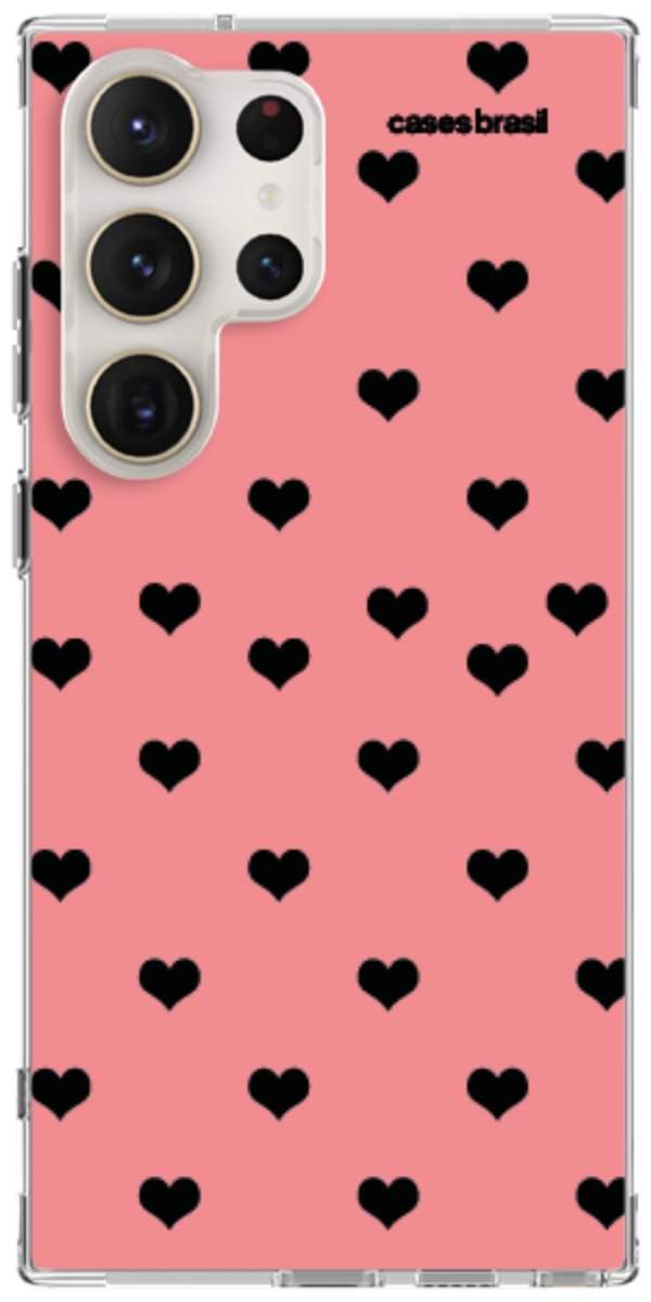 Capinha para Celular Corações Traçados Pink