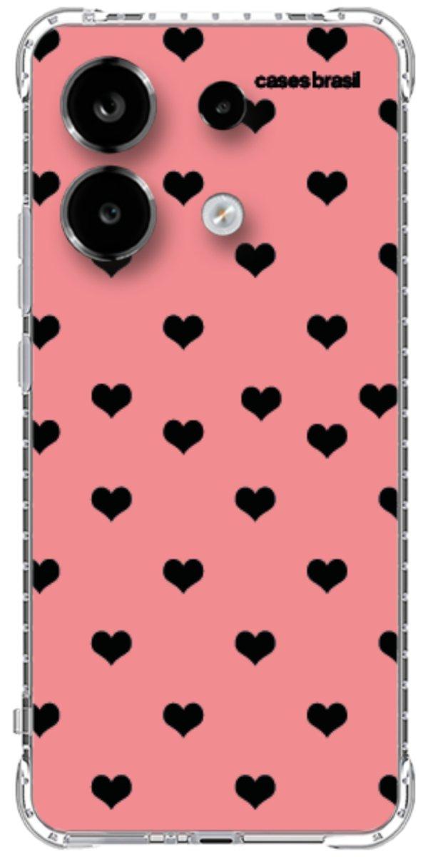 Capinha para Celular Corações Traçados Pink