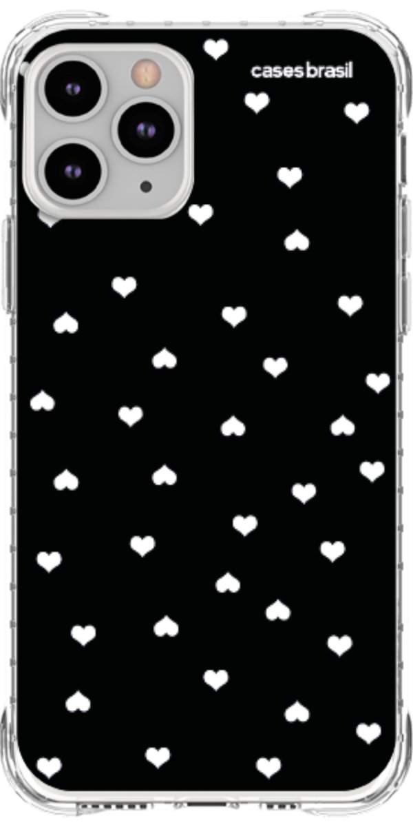 Capinha para Celular Corações Minimalistas Black