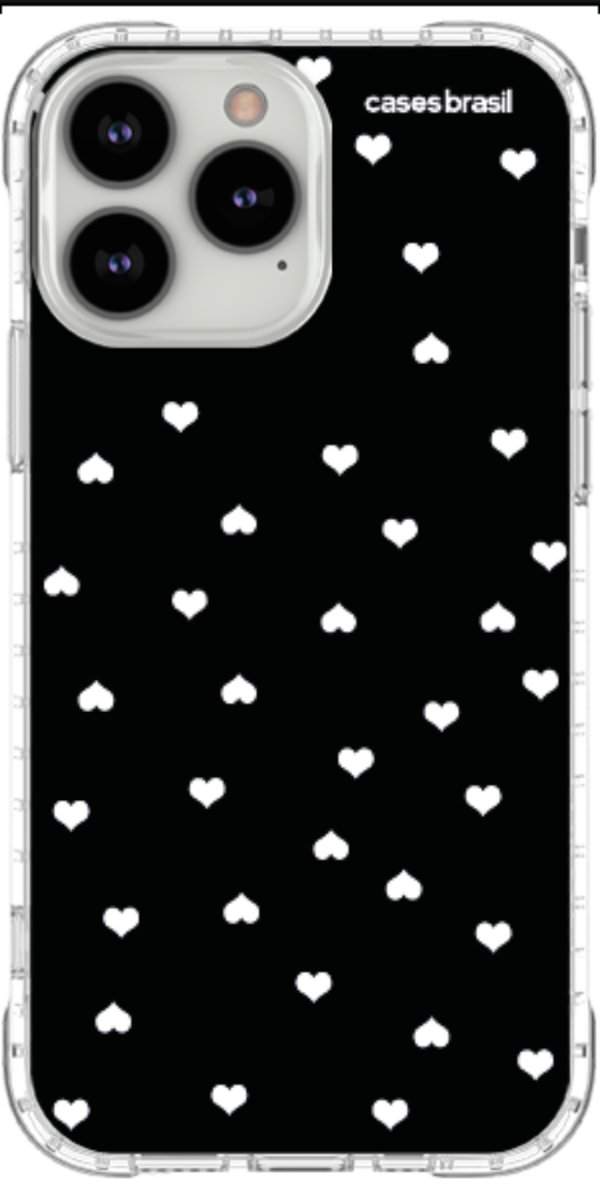 Capinha para Celular Corações Minimalistas Black
