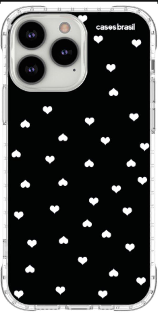 Capinha para Celular Corações Minimalistas Black