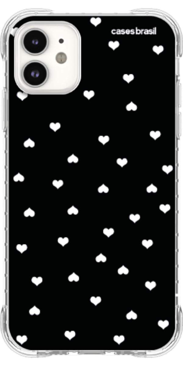 Capinha para Celular Corações Minimalistas Black