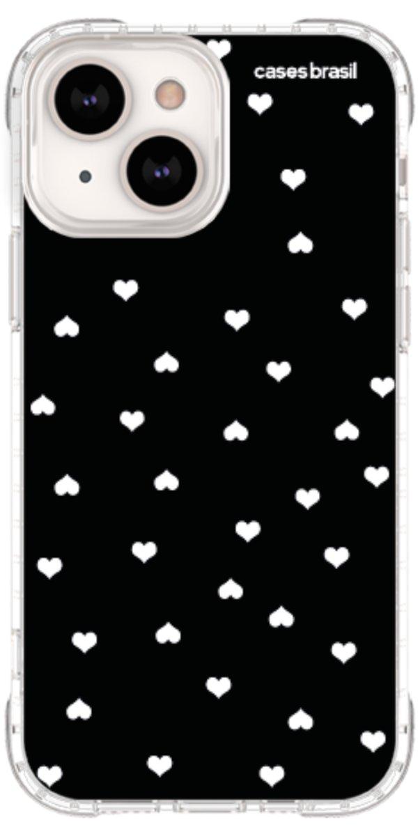 Capinha para Celular Corações Minimalistas Black