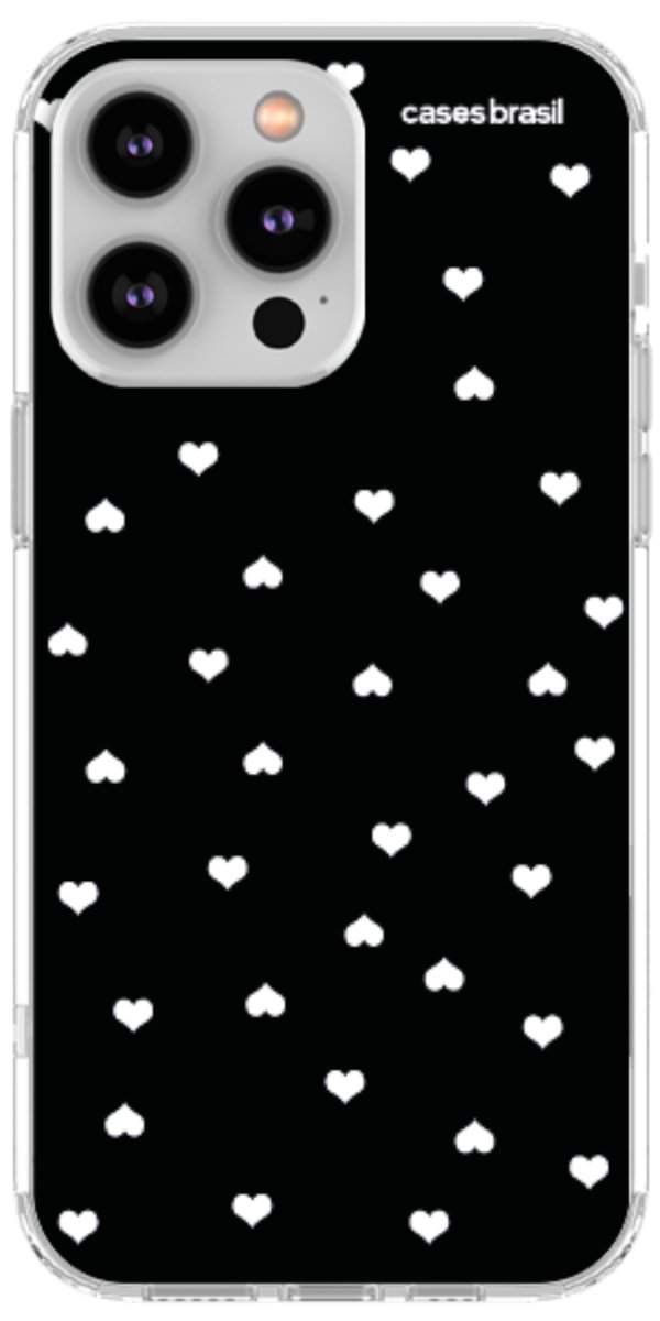 Capinha para Celular Corações Minimalistas Black