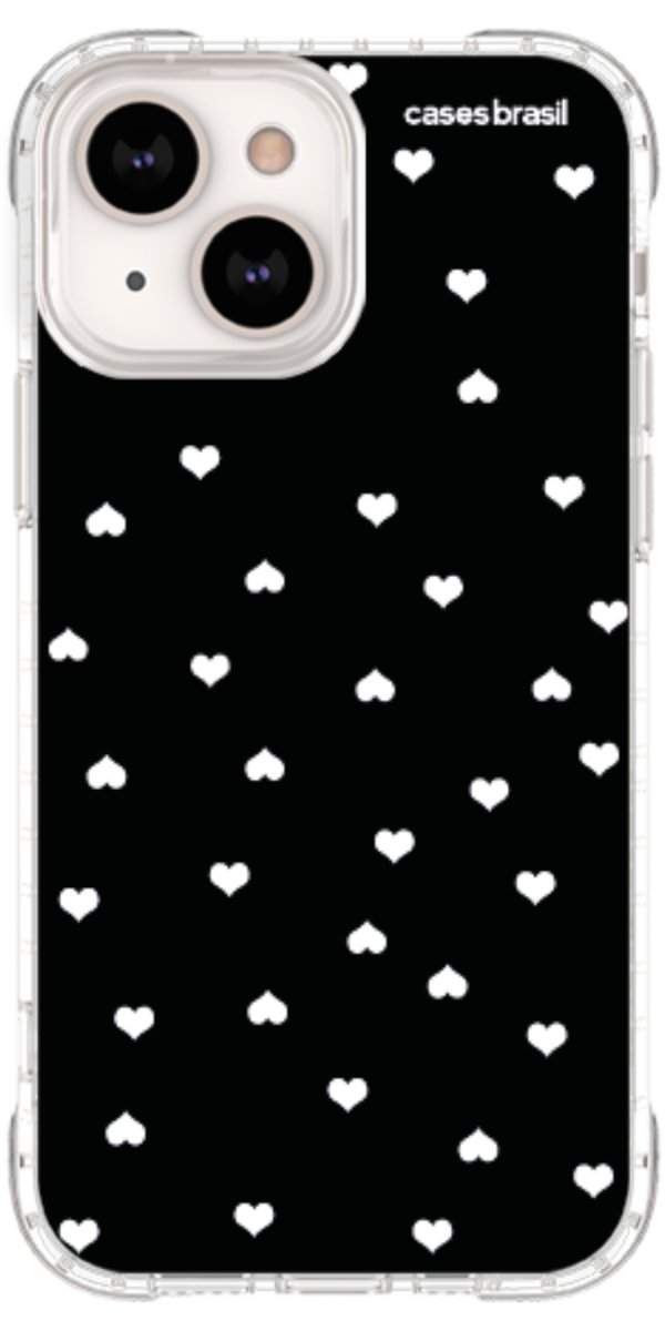 Capinha para Celular Corações Minimalistas Black