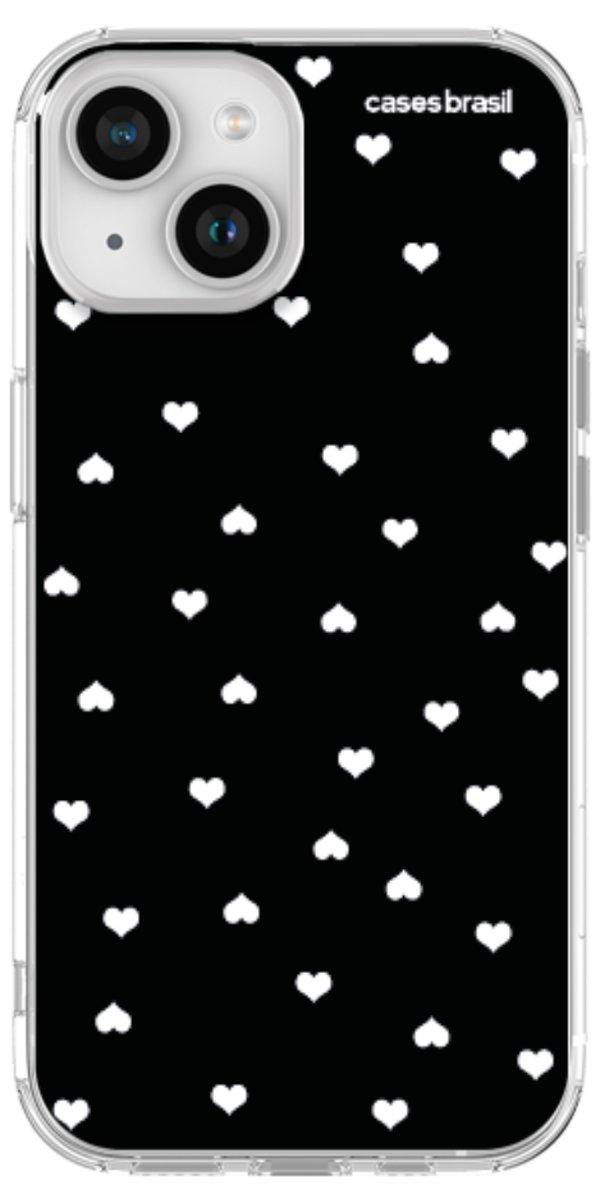 Capinha para Celular Corações Minimalistas Black