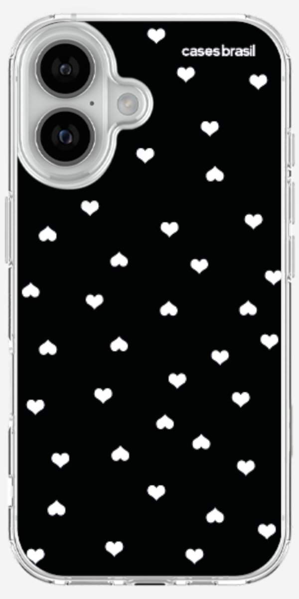 Capinha para Celular Corações Minimalistas Black