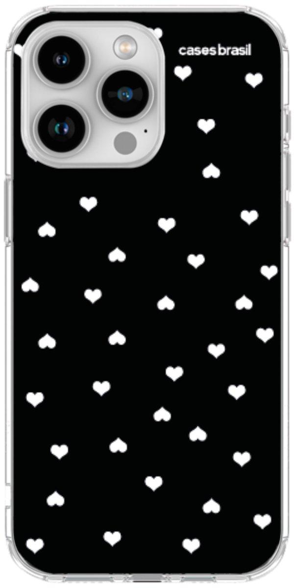 Capinha para Celular Corações Minimalistas Black