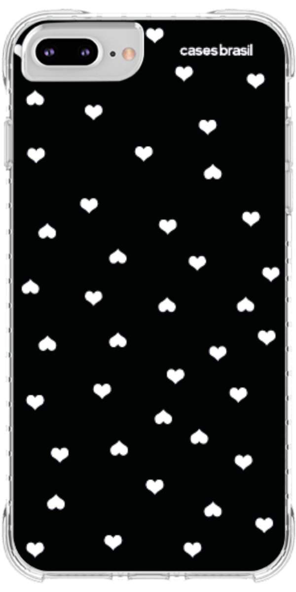 Capinha para Celular Corações Minimalistas Black