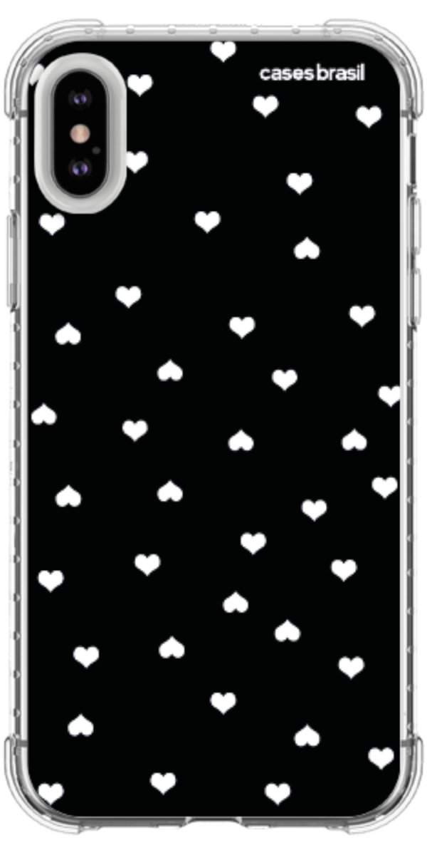 Capinha para Celular Corações Minimalistas Black