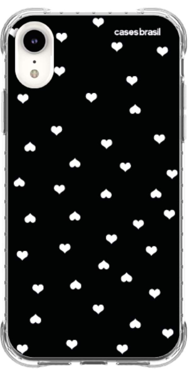 Capinha para Celular Corações Minimalistas Black