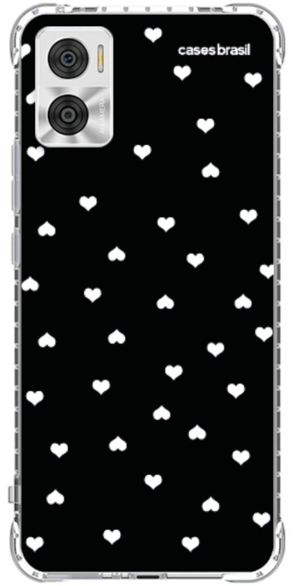 Capinha para Celular Corações Minimalistas Black
