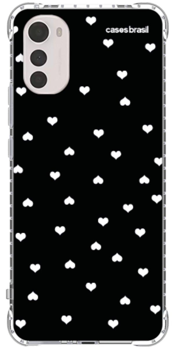 Capinha para Celular Corações Minimalistas Black