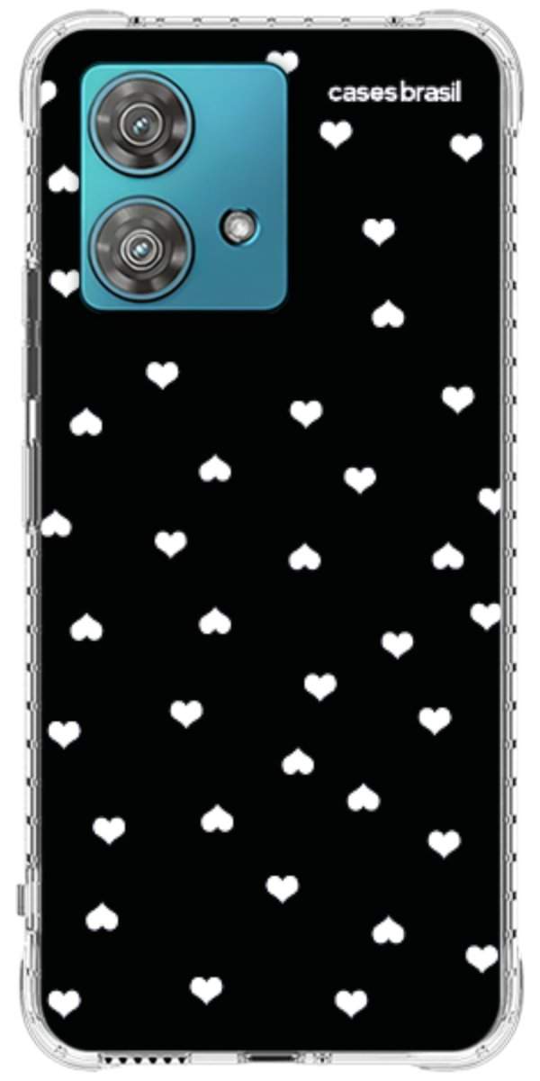 Capinha para Celular Corações Minimalistas Black
