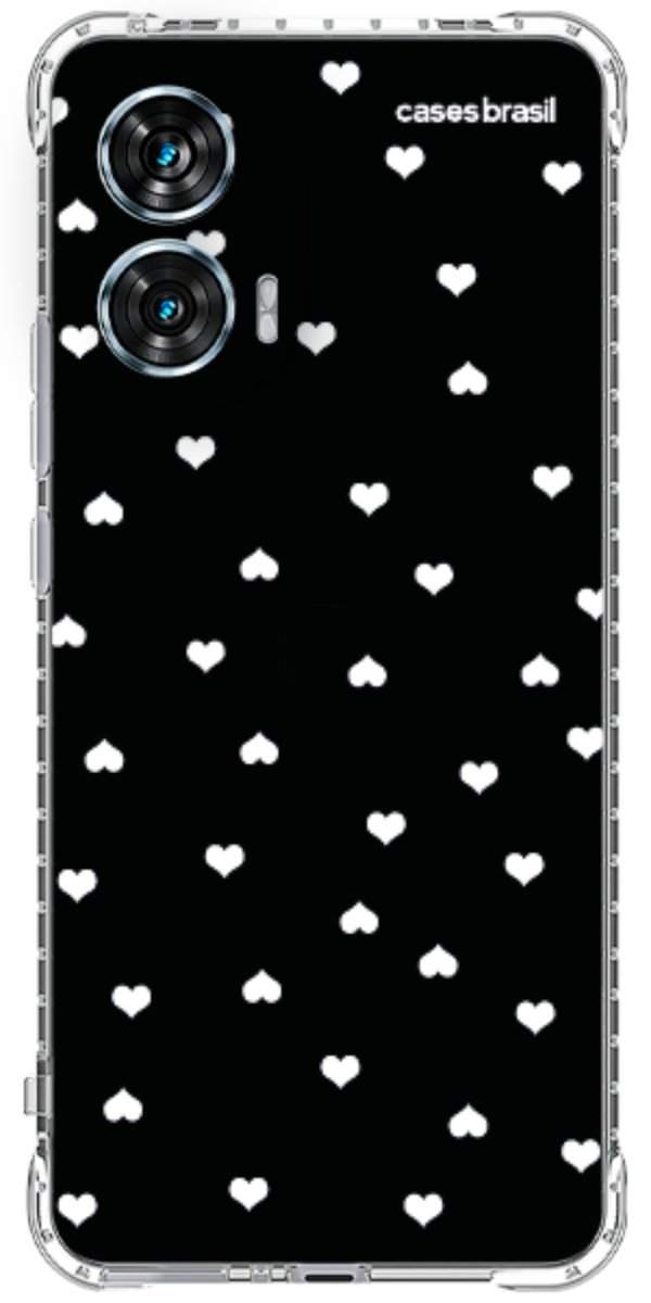 Capinha para Celular Corações Minimalistas Black