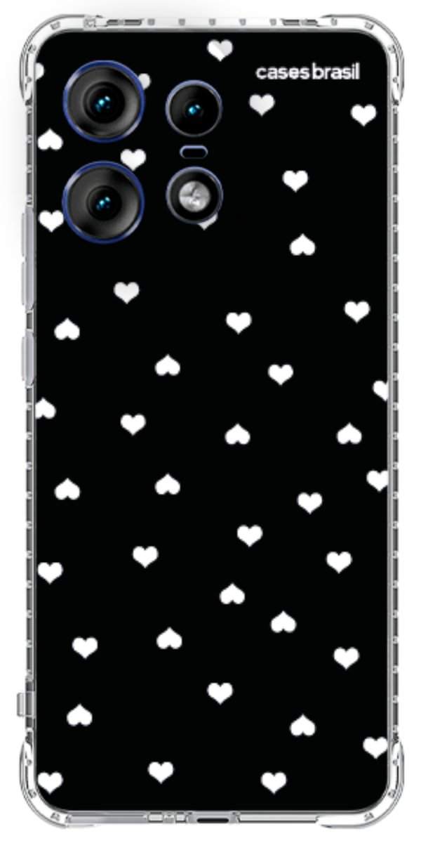 Capinha para Celular Corações Minimalistas Black