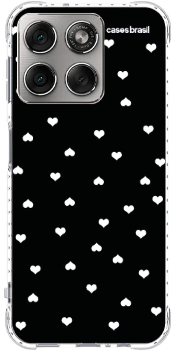 Capinha para Celular Corações Minimalistas Black
