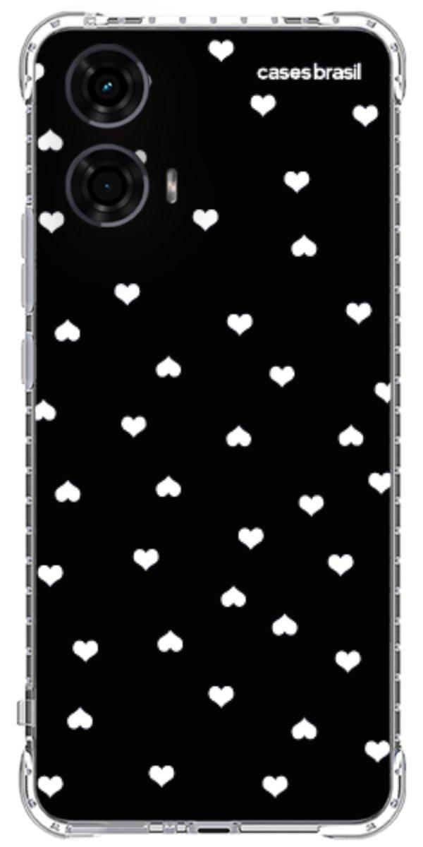 Capinha para Celular Corações Minimalistas Black