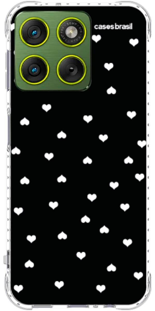 Capinha para Celular Corações Minimalistas Black