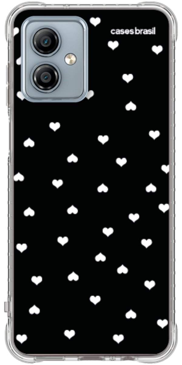 Capinha para Celular Corações Minimalistas Black