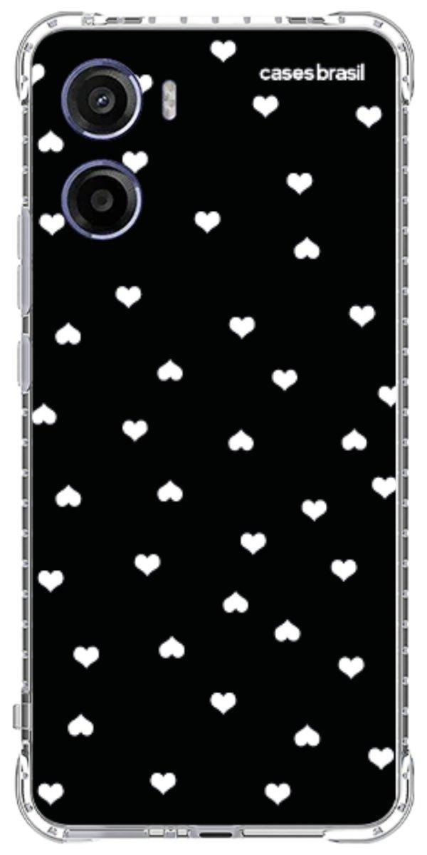 Capinha para Celular Corações Minimalistas Black