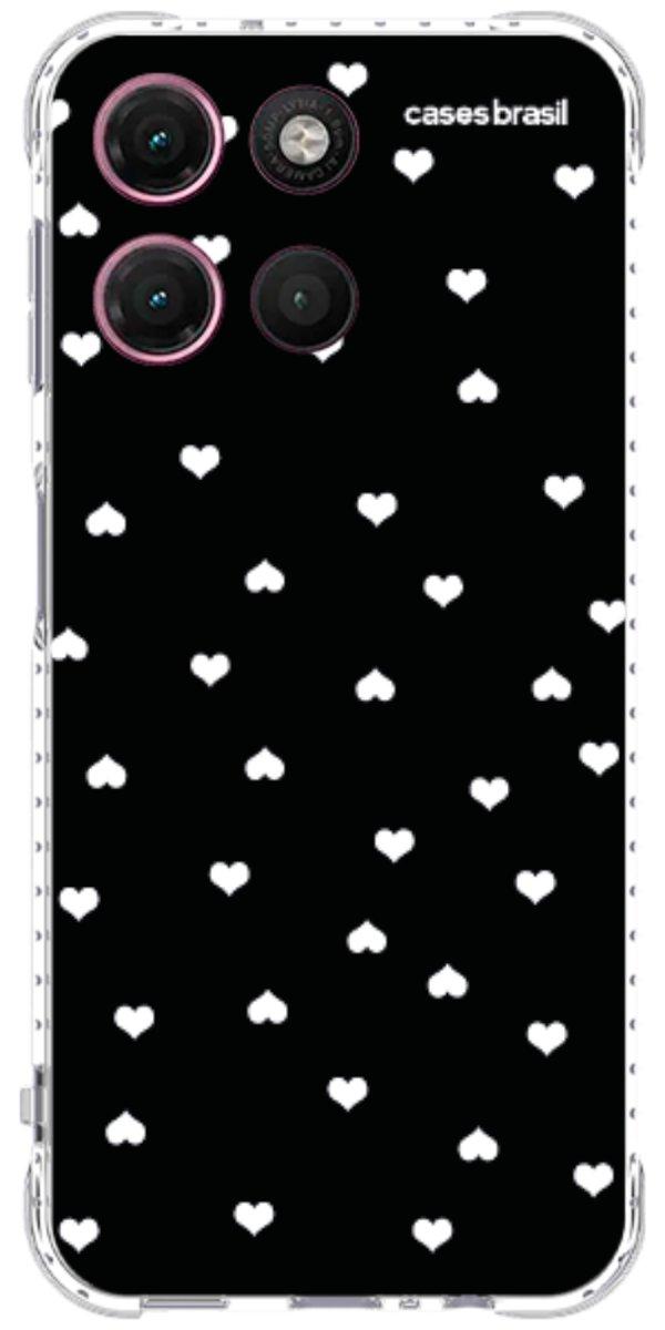 Capinha para Celular Corações Minimalistas Black