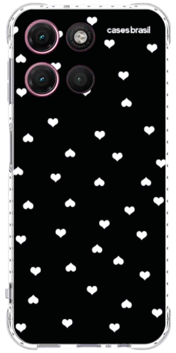 Capinha para Celular Corações Minimalistas Black