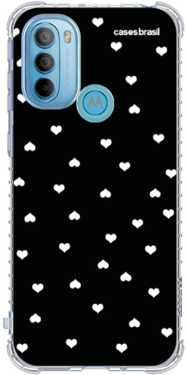 Capinha para Celular Corações Minimalistas Black
