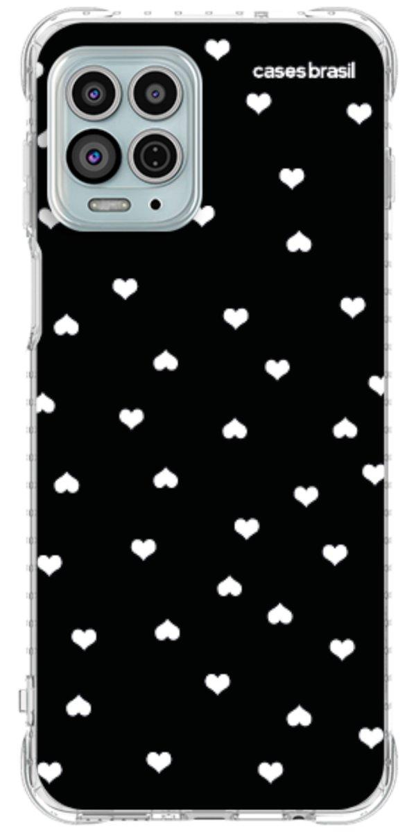 Capinha para Celular Corações Minimalistas Black
