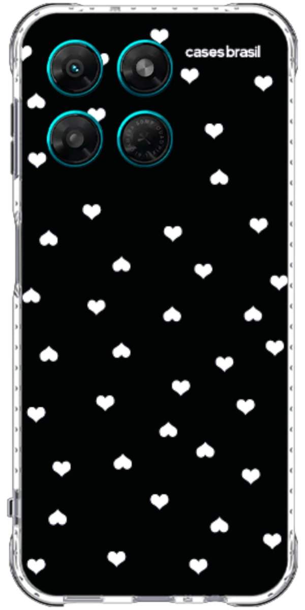 Capinha para Celular Corações Minimalistas Black