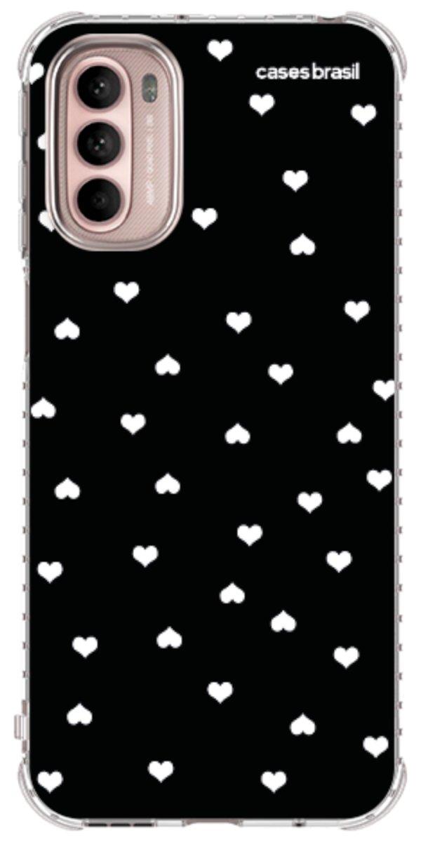 Capinha para Celular Corações Minimalistas Black