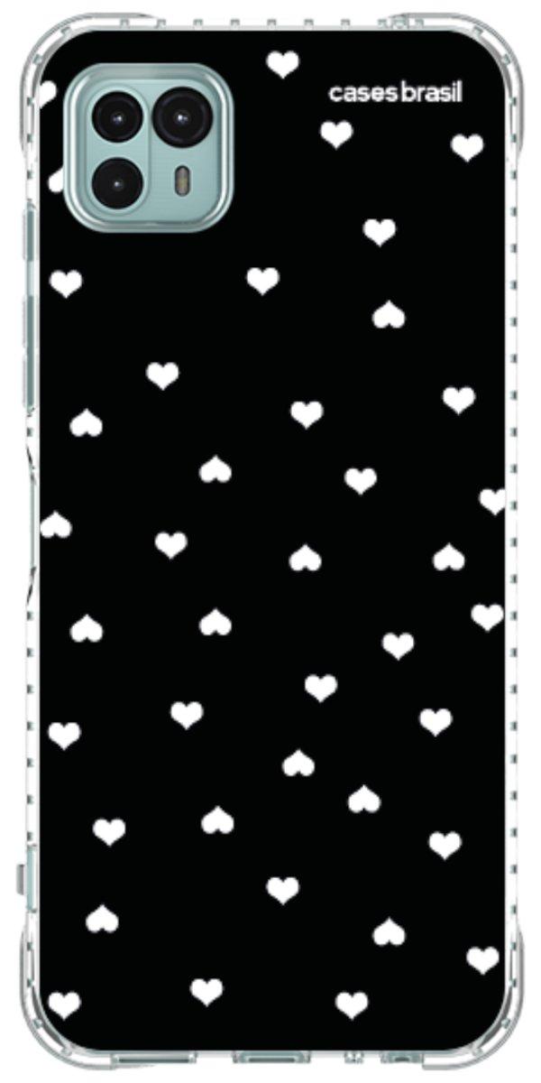 Capinha para Celular Corações Minimalistas Black