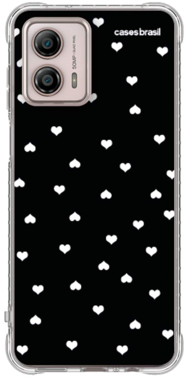 Capinha para Celular Corações Minimalistas Black