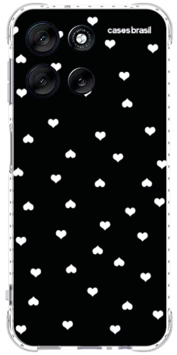Capinha para Celular Corações Minimalistas Black