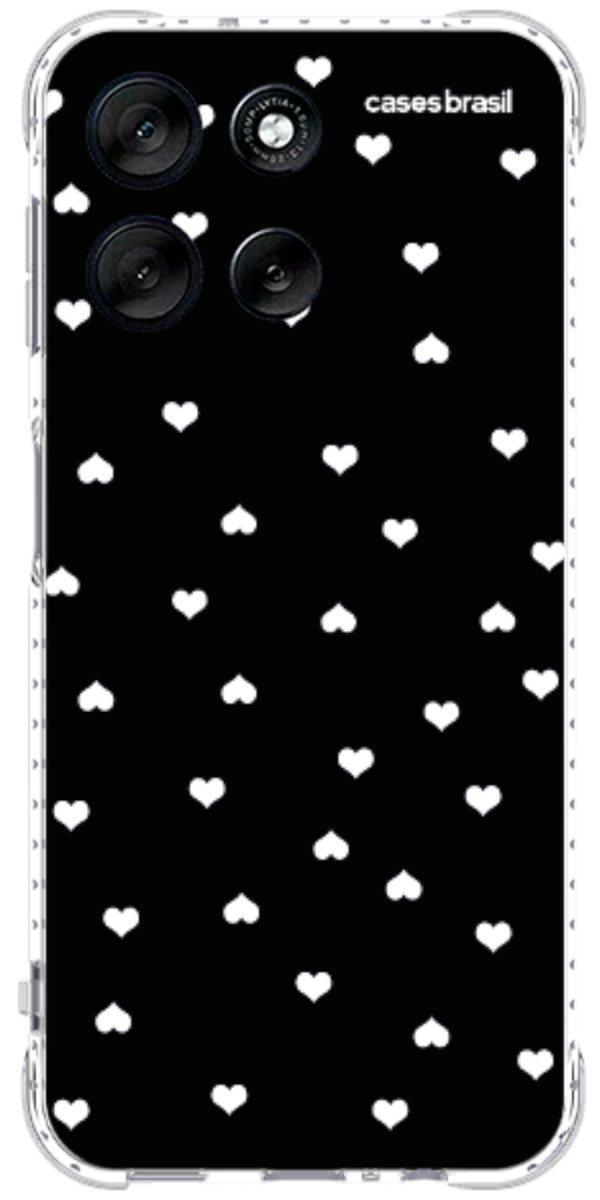 Capinha para Celular Corações Minimalistas Black