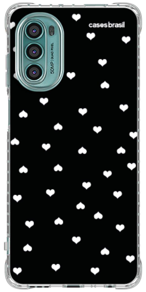 Capinha para Celular Corações Minimalistas Black