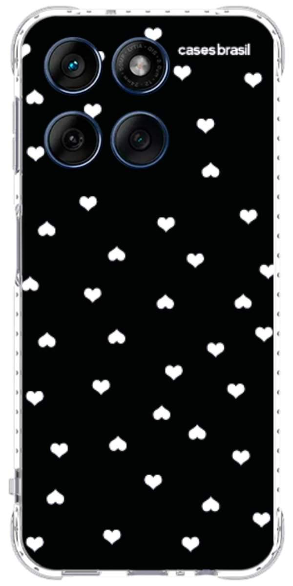 Capinha para Celular Corações Minimalistas Black