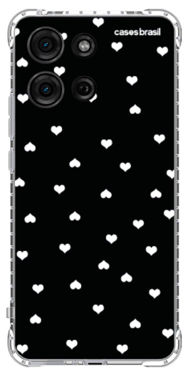 Capinha para Celular Corações Minimalistas Black