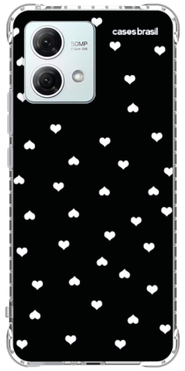 Capinha para Celular Corações Minimalistas Black