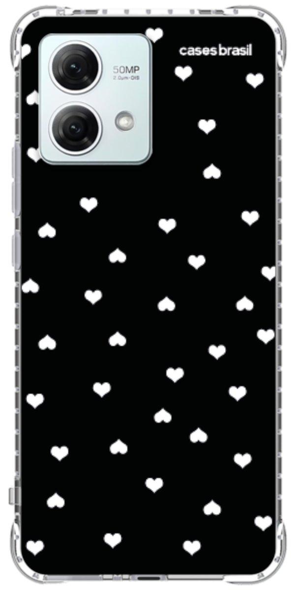 Capinha para Celular Corações Minimalistas Black