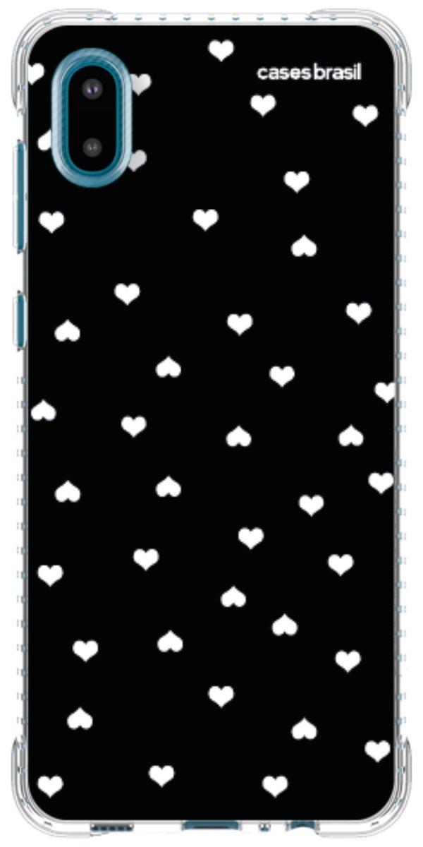 Capinha para Celular Corações Minimalistas Black