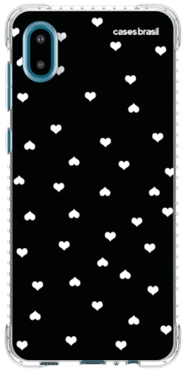 Capinha para Celular Corações Minimalistas Black