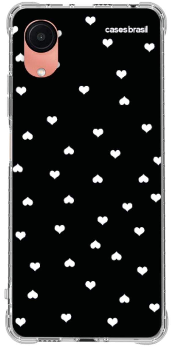Capinha para Celular Corações Minimalistas Black