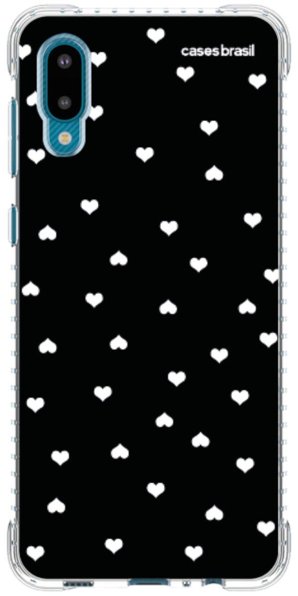 Capinha para Celular Corações Minimalistas Black
