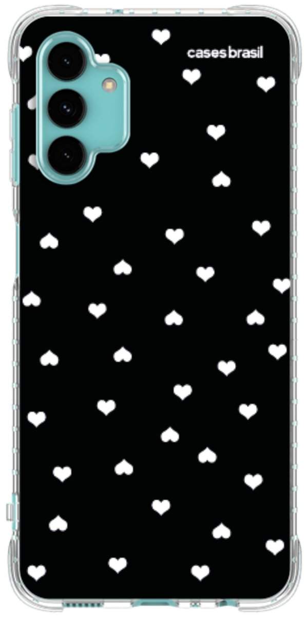 Capinha para Celular Corações Minimalistas Black