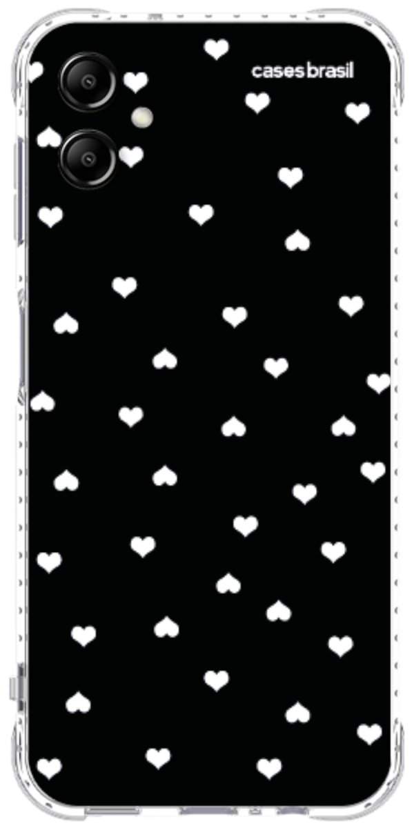 Capinha para Celular Corações Minimalistas Black